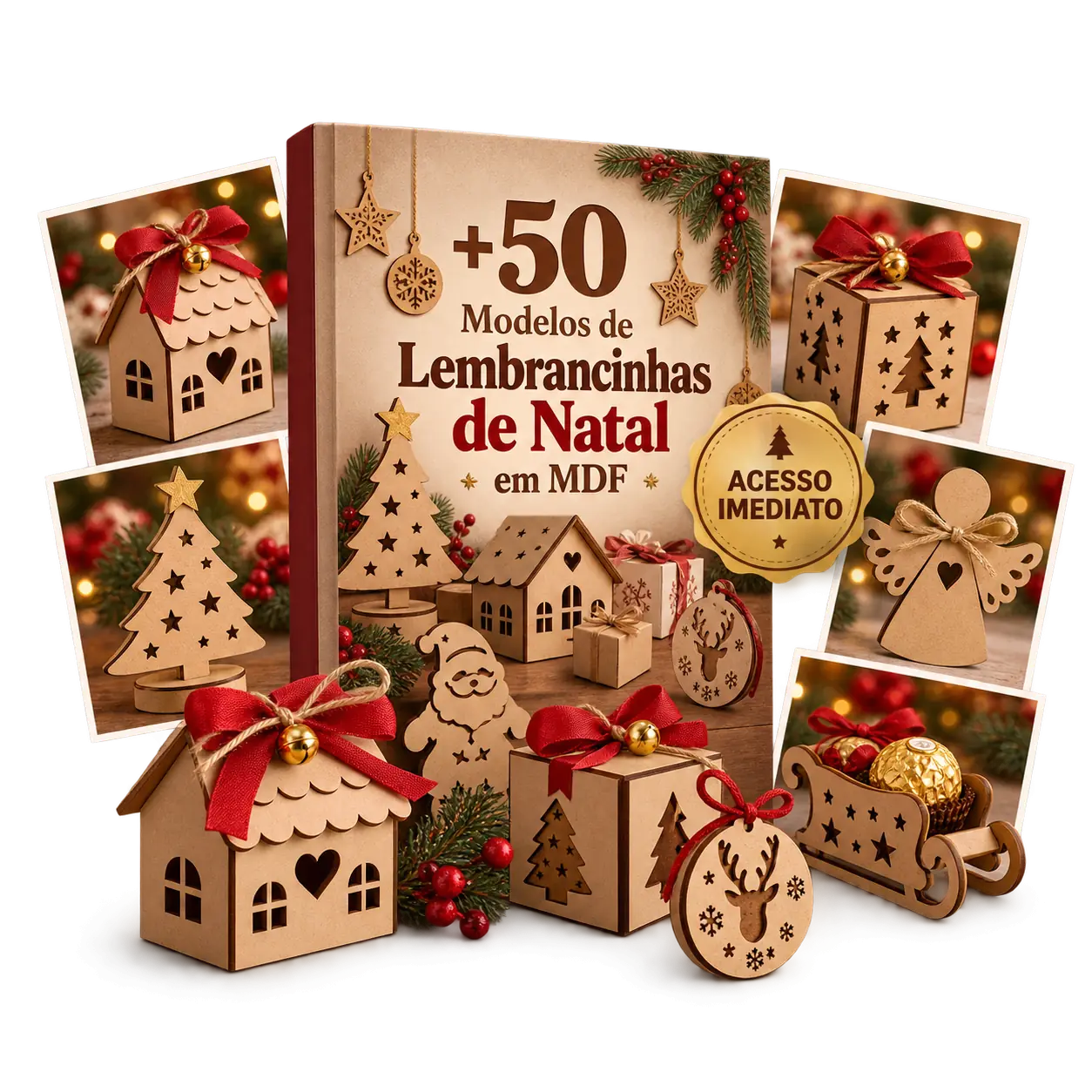 Plano Básico — +50 Projetos de Lembrancinhas de Natal em MDF para Corte a Laser