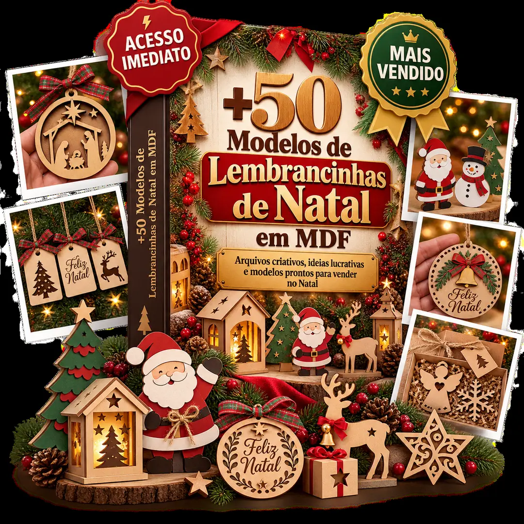 +50 Projetos de Lembrancinhas de Natal em MDF para Corte a Laser